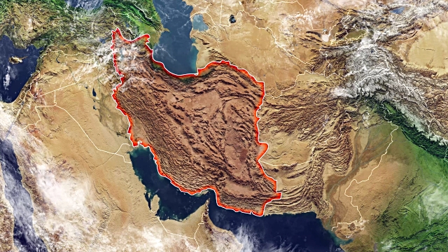 iran by satelite view